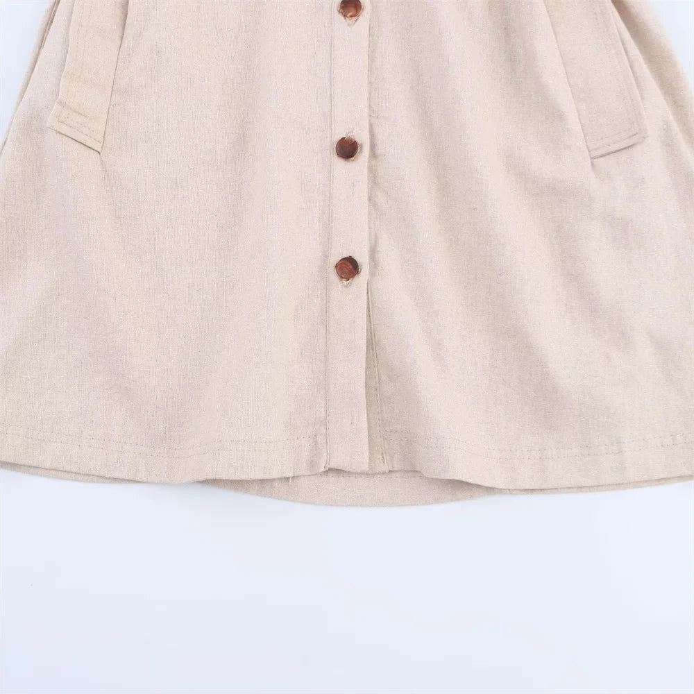 Belted Collar Mini Dress