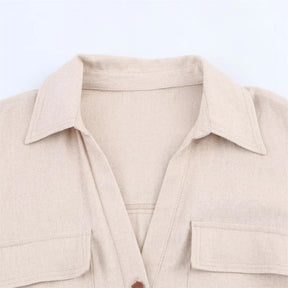Belted Collar Mini Dress