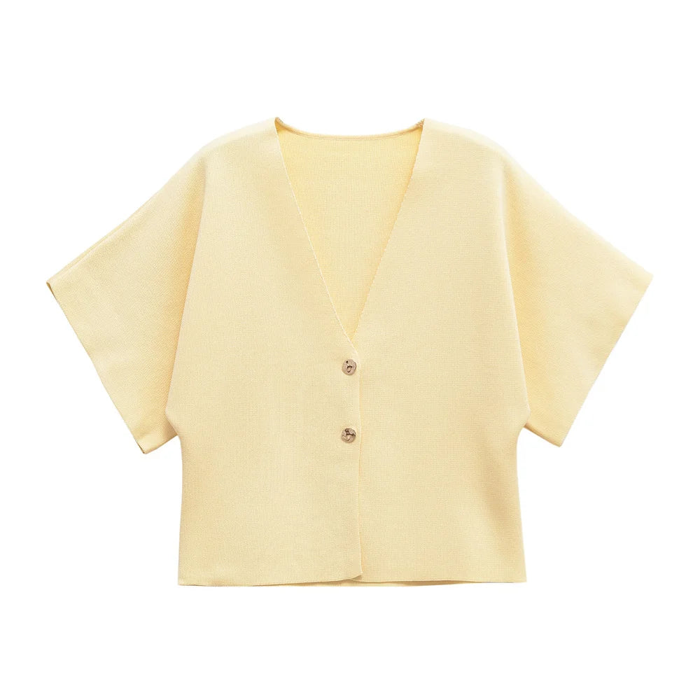 V-Neck Knit Cardigan